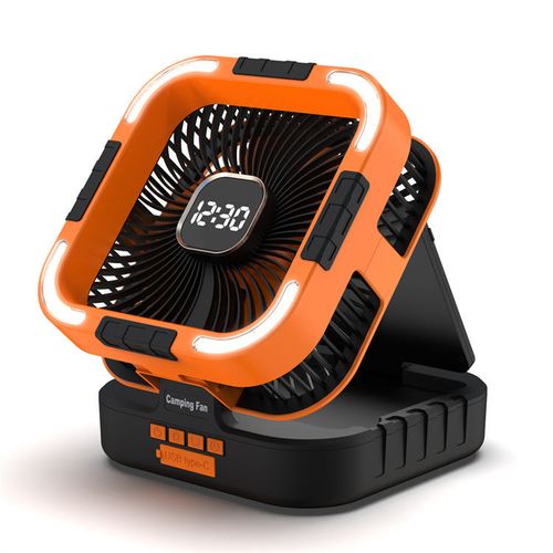10000mAh Rechargeable Solar Powered Portable LED Lantern Battery Operated Oscillating Foldable Camping Desk Fan for Outdoor Use