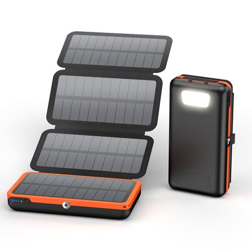 Portable Solar Energy Charger Power Bank With Led Lights Panel for Mobile Phone Travel  20000mah