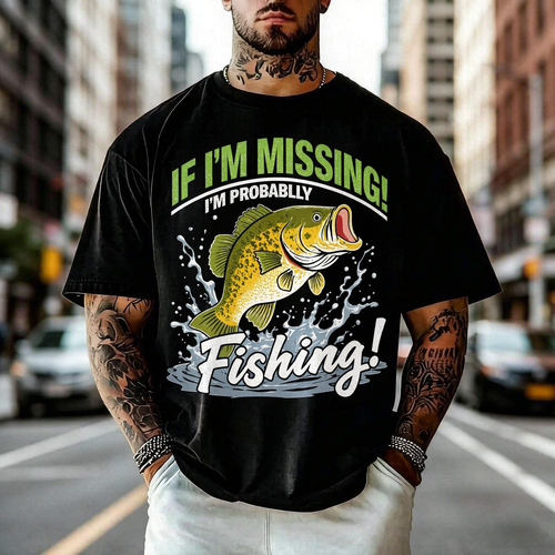 Funny Mens T-Shirt - Relaxed Fit Crew Neck Short Sleeve Tee, Lightweight Breathable Fabric for Daily Wear, Perfect Gift for Father Husband Brother Friend on Birthday Christmas Thanksgiving Halloween Easter St Patricks Day Valentine's Day Summer Outdoor Activities Casual Street Style Cool Design