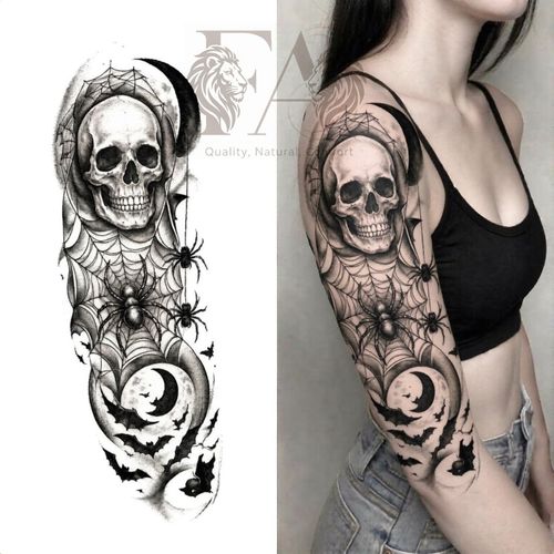 Gothic Medusa Snake Hair Tattoo Decal | Waterproof Temporary Body Sticker | Dark Realistic Art for Summer Music Festivals & Halloween