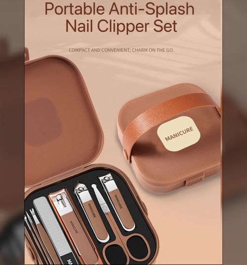 Portable Anti-Splash Nail Clipper Set, Manicure Nail Clipping Kit, Nail Art Tools Kit