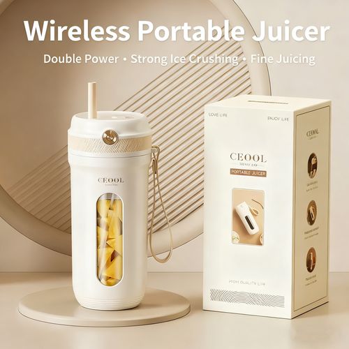 Portable Blender - Wireless Rechargeable Mini Blender Cup for Juice, Smoothies and Ice Crushing, Ideal for Travel & Home Use, Gym, Office