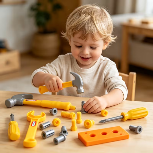 Ten-piece set of children's simulated repair tools