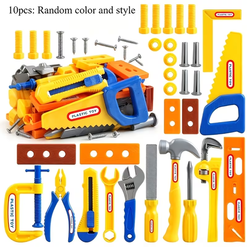Ten-piece set of children's simulated repair tools