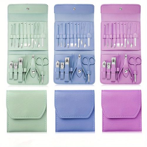Professional Nail Care Kit - Portable Travel Case, Cuticle Nippers, Cutter, and Clippers for Manicure and Pedicure - Unscented, No Nail Glue or Powder, Ideal for Travel and Grooming