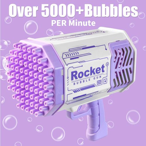 Bubble Machine Gun with 69 Holes - Colorful Lights Bubble Maker for Kids Powerful Automatic Bubble Blower Fun Outdoor & Party Toy