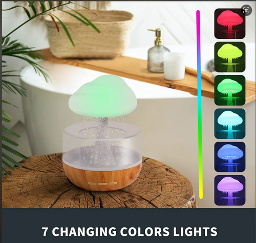 New Arrival Tabletop Ultrasonic Scent Rain Drop Diffuser Home Smart Humidifier White Noise Rain Cloud Aroma Diffuser For Gift