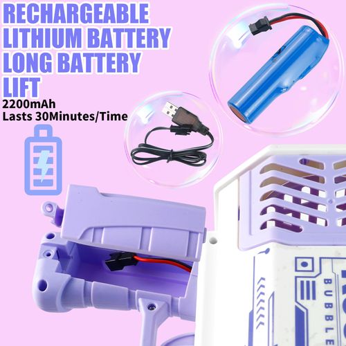 Bubble Machine Gun with 69 Holes - Colorful Lights Bubble Maker for Kids Powerful Automatic Bubble Blower Fun Outdoor & Party Toy