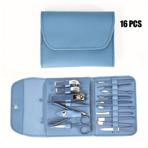 Professional Nail Care Kit - Portable Travel Case, Cuticle Nippers, Cutter, and Clippers for Manicure and Pedicure - Unscented, No Nail Glue or Powder, Ideal for Travel and Grooming