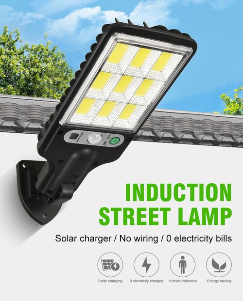 Outdoor Solar LED Courtyard Wall Lam, 3 Modes Human Body Induction Remote Control Light, For Garden Terrace Garage Door & Street Lighting
