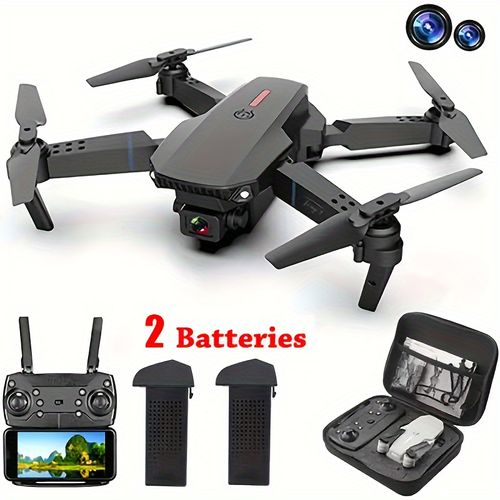 FPV Live Video,2-Battery Foldable RC Quadcopter Drone - Dual 4K Camera, App Control, Easy-to-Use for Adults and Kids - 2024 Newest Model with Long Flight Time