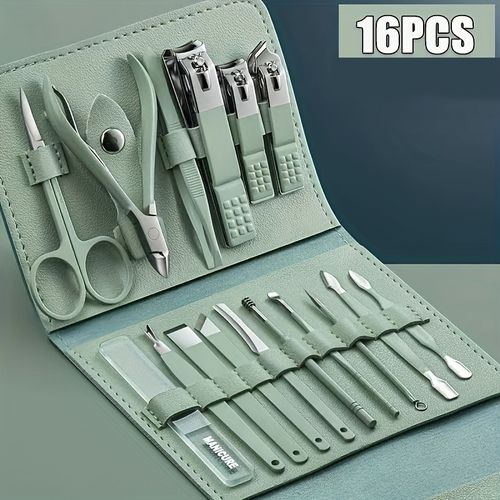 Professional Nail Care Kit - Portable Travel Case, Cuticle Nippers, Cutter, and Clippers for Manicure and Pedicure - Unscented, No Nail Glue or Powder, Ideal for Travel and Grooming