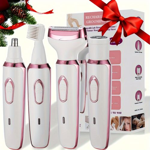4in 1 Women's Electric Hair Remover Women's Multi-Function Electric Hair Remover Set Women's Bikini Trimmer,USB Rechargeable,Hair Remover for Eyebrows, Nose,Face,Legs,Portable, Gentle, Women's Gift, Mother's Day Gift