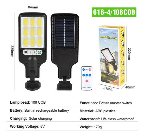 Outdoor Solar LED Courtyard Wall Lam, 3 Modes Human Body Induction Remote Control Light, For Garden Terrace Garage Door & Street Lighting
