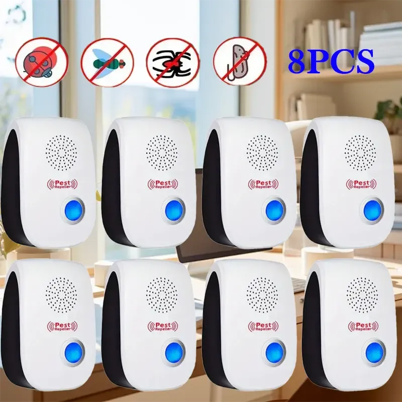8 pieces of upgraded ultrasonic insect repellents, indoor ultrasonic insect repellents, electronic plug-in insect repellent controllers