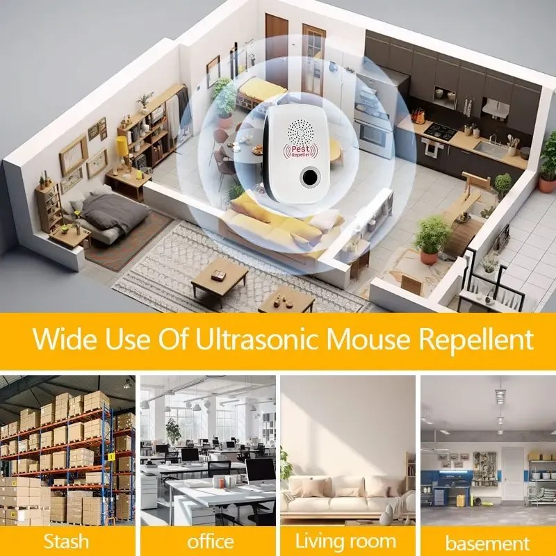 8 pieces of upgraded ultrasonic insect repellents, indoor ultrasonic insect repellents, electronic plug-in insect repellent controllers