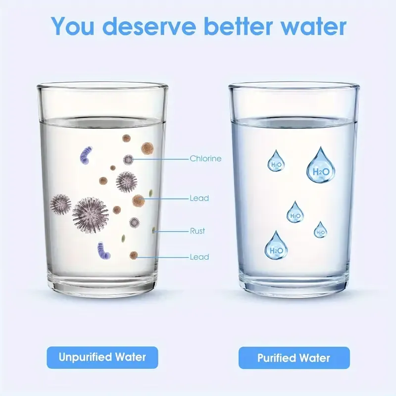 Sink water purifier, illuminated faucet water purifier, activated carbon faucet water purifier can remove chlorine, scale, heavy metals and odors. It comes with one original ceramic filter element.