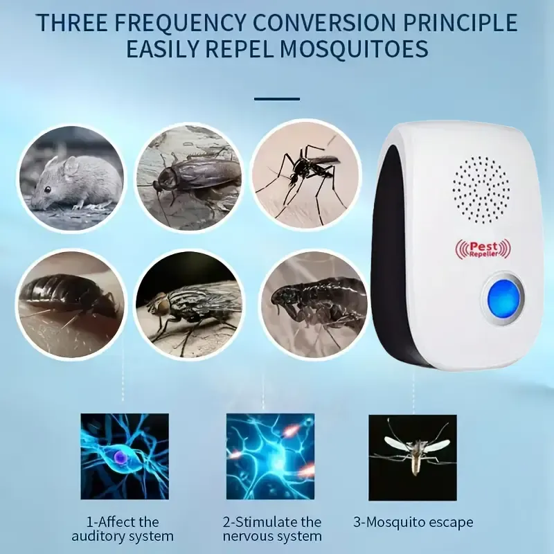 8 pieces of upgraded ultrasonic insect repellents, indoor ultrasonic insect repellents, electronic plug-in insect repellent controllers