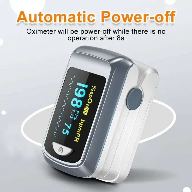 Portable fingertip blood oxygen meter, digital fingertip blood oxygen monitor, portable blood oxygen sensor, home-use OLED display - accurate SPO2 reading, heart rate and blood oxygen saturation detection