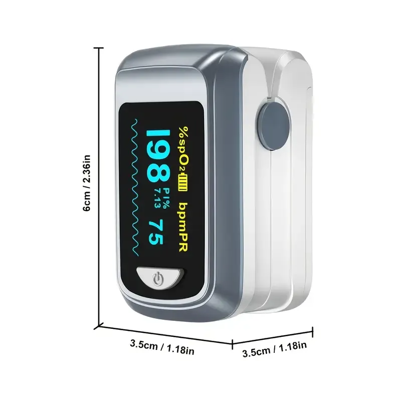 Portable fingertip blood oxygen meter, digital fingertip blood oxygen monitor, portable blood oxygen sensor, home-use OLED display - accurate SPO2 reading, heart rate and blood oxygen saturation detection