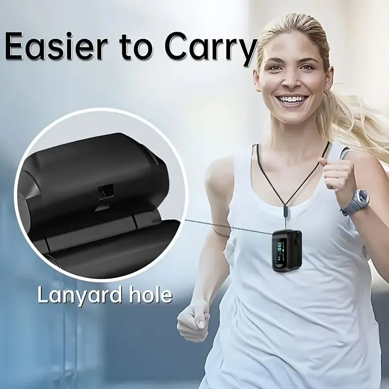 Portable fingertip blood oxygen meter, digital fingertip blood oxygen monitor, portable blood oxygen sensor, home-use OLED display - accurate SPO2 reading, heart rate and blood oxygen saturation detection