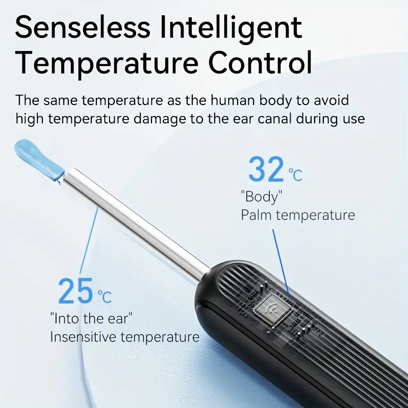 Visible ear cleaning tool, an earwax removal kit with 6 ear scoops, a visible ear cleaning tool with a camera and light, comes with a 9-piece ear scoop set, suitable for all mobile phones, safe and comfortable for cleaning ears