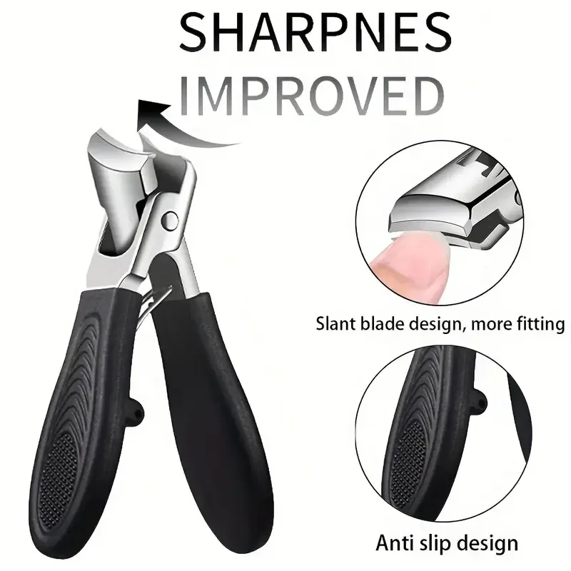 3-piece elderly-specific thick-nail clippers with a collector, angled heavy-duty toe nail scissors with a sloping edge, wide-mouth non-disruptive large nail scissors suitable for both men and women, sharp stainless steel nail scissors - a father's gift