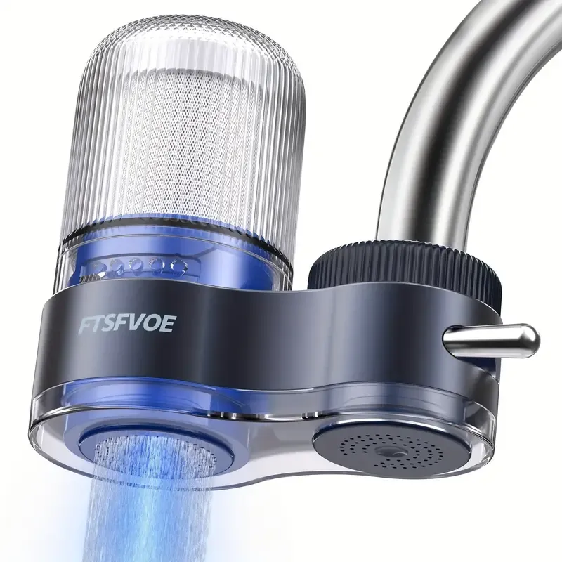 Sink water purifier, illuminated faucet water purifier, activated carbon faucet water purifier can remove chlorine, scale, heavy metals and odors. It comes with one original ceramic filter element.