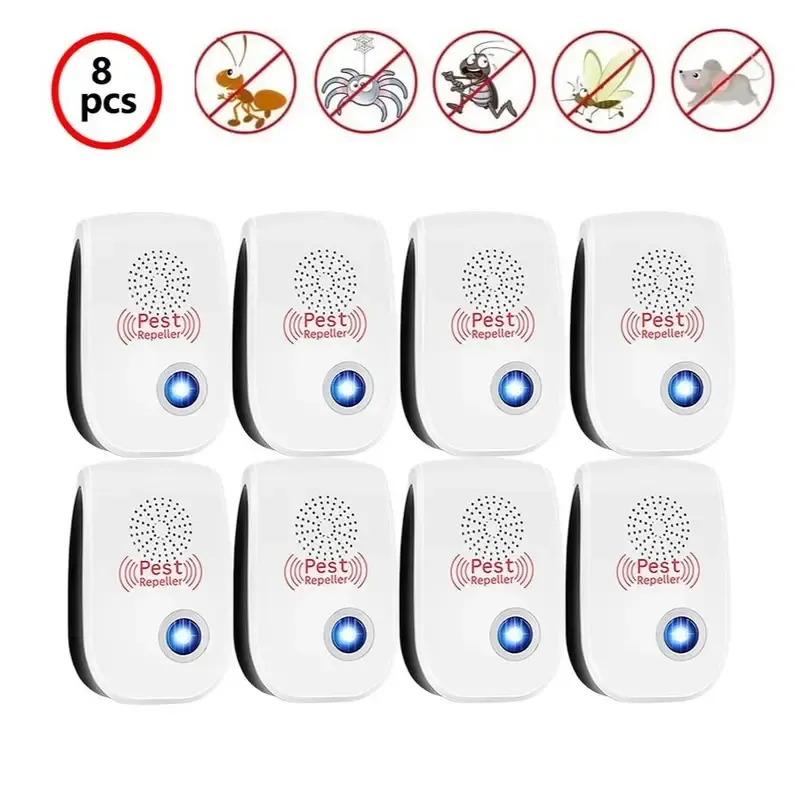 8 pieces of upgraded ultrasonic insect repellents, indoor ultrasonic insect repellents, electronic plug-in insect repellent controllers
