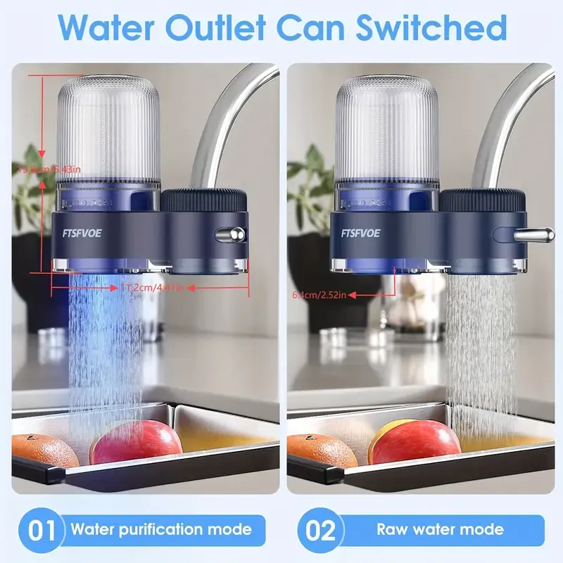 Sink water purifier, illuminated faucet water purifier, activated carbon faucet water purifier can remove chlorine, scale, heavy metals and odors. It comes with one original ceramic filter element.