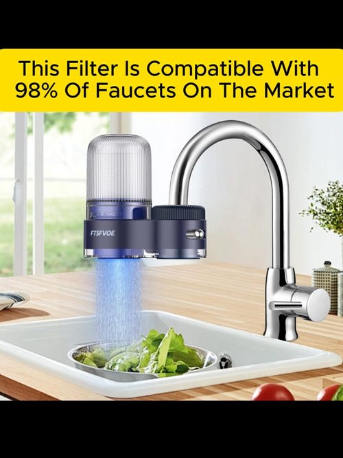 Sink water purifier, illuminated faucet water purifier, activated carbon faucet water purifier can remove chlorine, scale, heavy metals and odors. It comes with one original ceramic filter element.