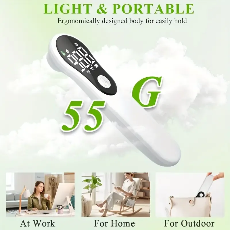 Digital forehead thermometer for adults and children - contactless, for colds and flu, with an accurate temperature sensor, LCD screen, with heat alarm and memory function, results available in one second, suitable for medical and household use