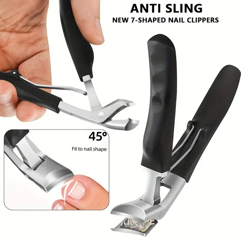 3-piece elderly-specific thick-nail clippers with a collector, angled heavy-duty toe nail scissors with a sloping edge, wide-mouth non-disruptive large nail scissors suitable for both men and women, sharp stainless steel nail scissors - a father's gift