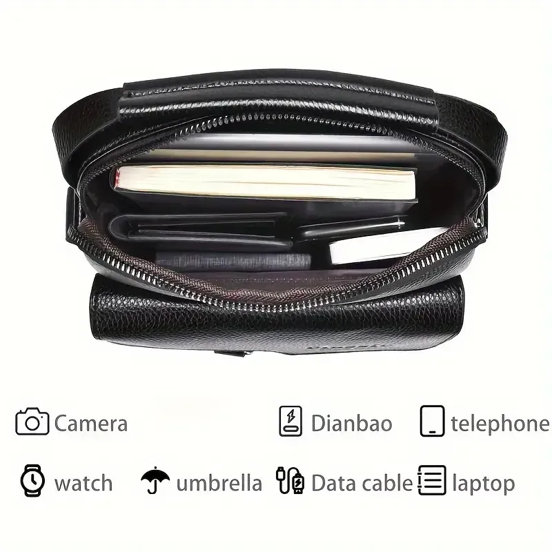 Sac à bandoulière vintage pour homme - Grande capacité