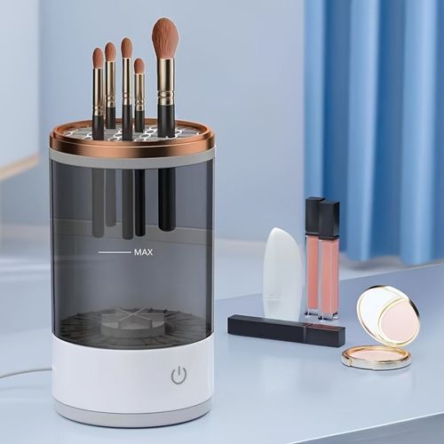 Nettoyeur de Pinceaux de Maquillage Alimenté par USB - Sans Batterie, Inodore, Accessoire Essentiel pour la Beauté, pour le Retour à l'École