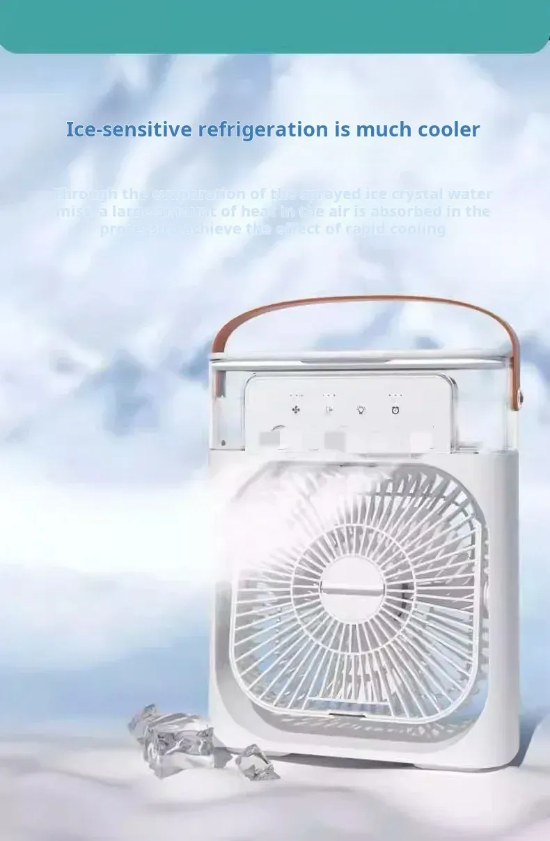 Mini ventilateur USB, humidificateur à brume à 5 trous avec éclairage