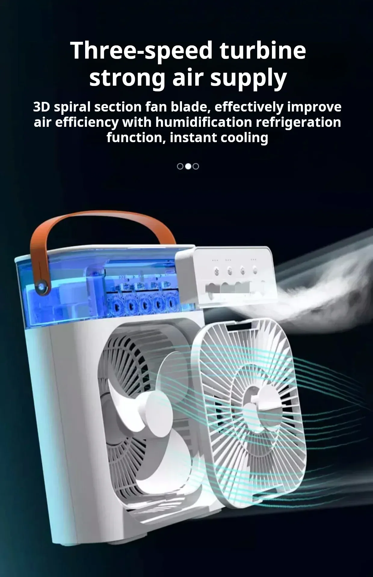 Mini ventilateur USB, humidificateur à brume à 5 trous avec éclairage