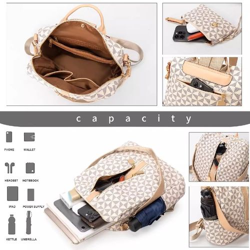 （Cinza claro）2025 Novo Modelo Clássico Terno Estilo Versátil Mochila com Travesseiro Dúplex Multifuncional Bolsa para Mulheres