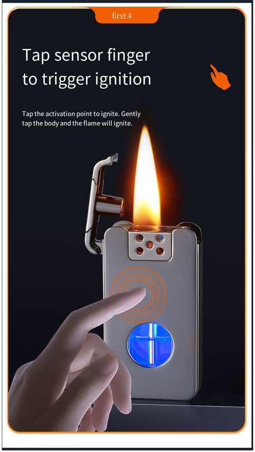 Large-capacity blue light transparent case intelligent voice-controlled blow, shake, tap to ignite retro kerosene lighter