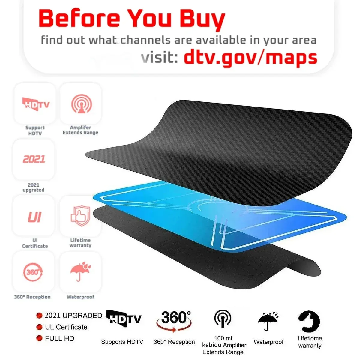 DIGITAL HDTV ANTENNA 4K✨(Hot Sale~)