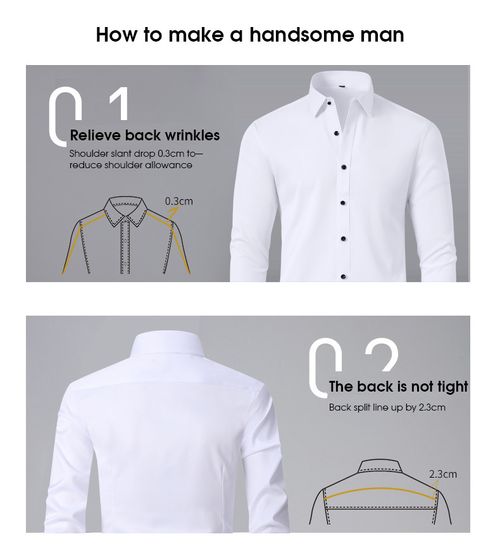 👔Men's shirts free ironing  anti-wrinkle