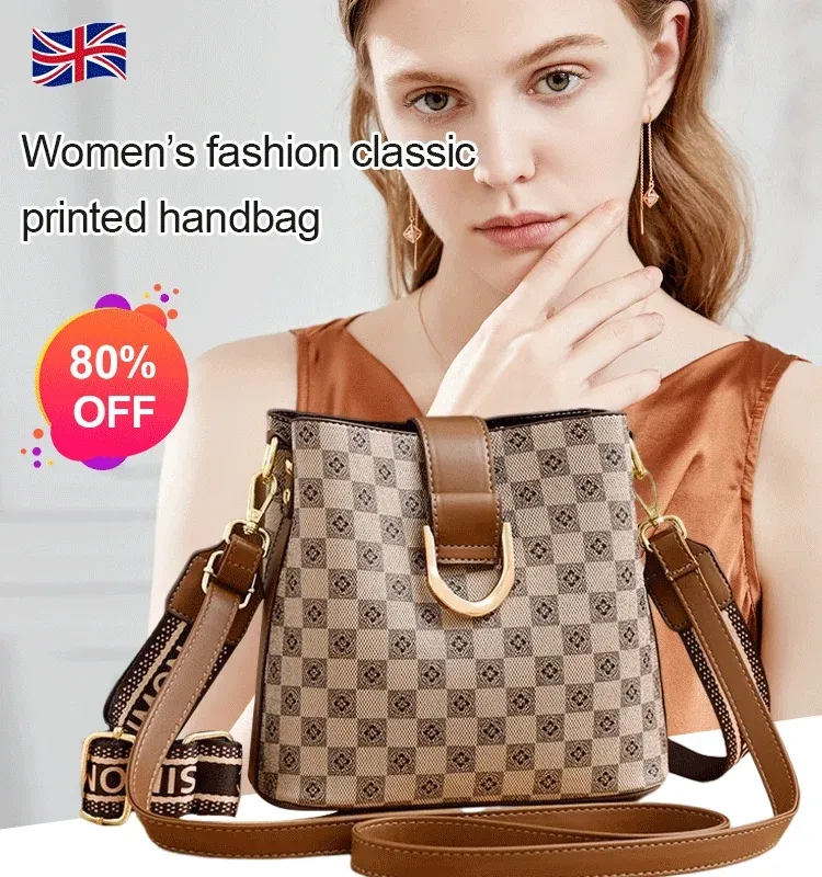 fashion classic printed commuting handbag