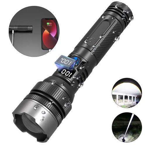 2-in-1 POWER BANK FLASHLIGHT | Super Bright, USB Rechargeable, Zoomable | Camping, Emergency, Fishing, Security MUST-HAVE