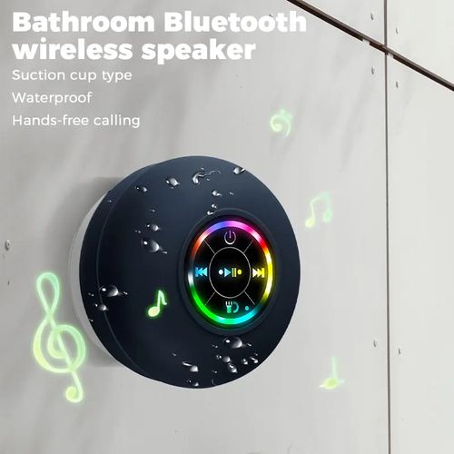 Waterproof Bluetooth Speaker with Suction Cup & LED Lights
