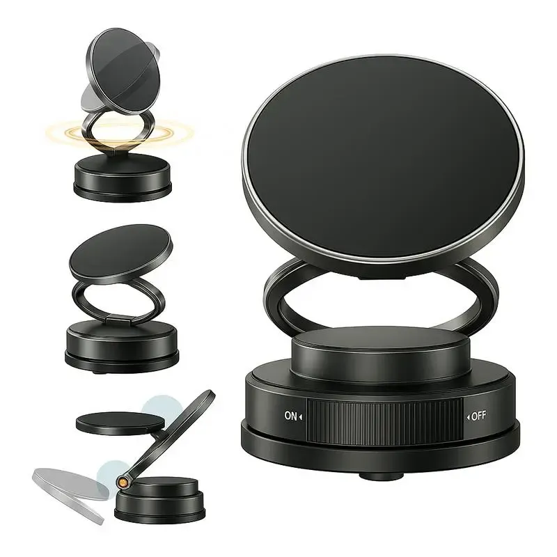 Adjustable 360-Degree Phone Stand-HandsFree Mount Magnetic Phone Stand, Fordable andRetractable, Magnetic Car Phone Holder, ideal forCar GymMirrorShowerSmooth Surface,.CarAccessories Fit for iPhone 16 Pro Max 15