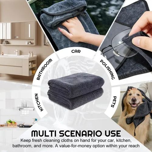 🔥Hot Seller🔥 COD！Double-layer thick braided car cleaning towel, no scratches, specially for car washing, super absorbent microfiber