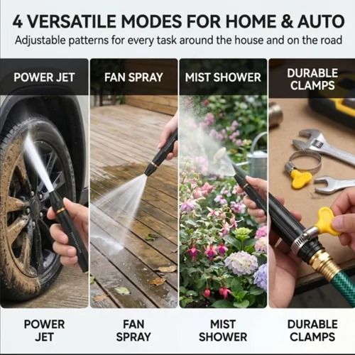🔥Hot Seller🔥 COD！Car Wash Pump, Water Gun Nozzle, High-Pressure Hose for Household Cleaning, Watering Flowers and Vegetables—Powerful Pressure-Boosting Flexible Hose