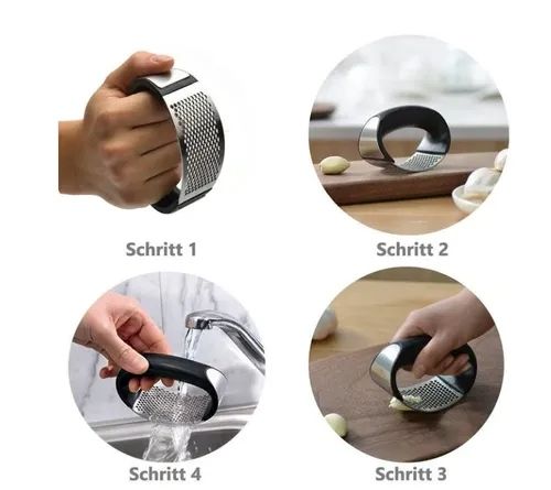 🔥Hot Seller🔥 COD！Stainless Steel Garlic Press – Heavy-Duty Crusher for Easy Garlic Mincing