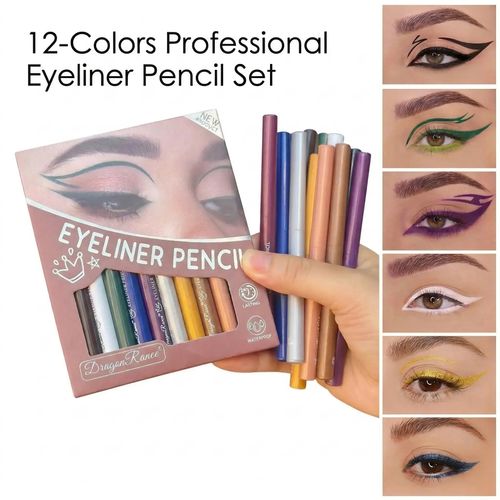 🇲🇦🔥 Kit de 12 eyeliners professionnels – Paiement à la livraison 🔥✍️💄🛒