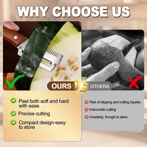 🔥Hot Seller🔥 COD！Multifunctional Peeler: Stainless Steel Fruit and Vegetable Peeler, Sharp Potato Peeler, Scraper, Household Kitchen Tool
